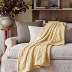 Bedsure GentleSoft Twin Blanket for Bed - Super Soft Cozy Blankets for Women Men Girls, Cute Fuzzy Fleece Throws for Bedroom Couch, Light Yellow, 60x80 Inches