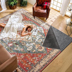 Waterproof Rug Pad, 3x5 ft Under Area Rug Carpet Pad, Non Slip Rug Pads for All Floors and Hardwood Floors Finishes, Keep Carpets in Place Soft and Prevent Rug from Wrinkling or Buckling