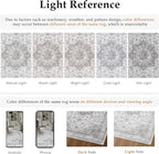 Grey Gray Area Rug 4x6 Washable Vintage Carpet for Office Living Room Soft Retro Low Pile Thin Indoor Rug Non Slip Oriental Medallion Floor Cover for Bedroom Kitchen Dining Room