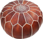 MARRAKESH STYLE Amazing & Beautiful, Original poufs Moroccan Leather Pouf, Natural Leather poufs, Home Gifts, Wedding Gifts, Unstuffed (Dark Brown)