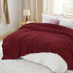 Bedsure GentleSoft Blankets Queen Size for Bed - Super Soft Cozy Blanket for Women Men Girls, Large Fuzzy Fleece Throw for Bedroom Decor, Red, 90x90 Inches