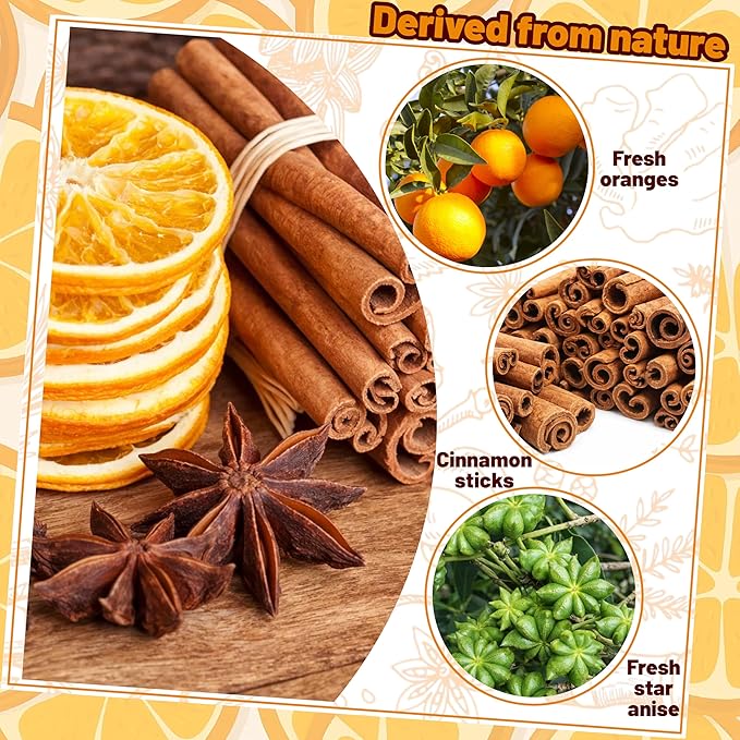 80 Pcs Simmering Potpourri, 8.5 oz Stovetop Simmer Pot Kit - Dried Orange Slices, Cinnamon, Star Anise, Christmas Deco, House Warming, Gift Basket, DIY, Thanksgiving