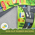 Community Helpers Play Rug – Educational Kids Carpets with Fire Station, School, Park & More for Learning and Play, Car Rug for Playroom Classroom Bedroom Nursery, 60"x36"