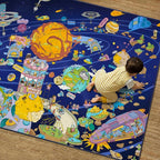 Galaxy 8x10 Educational Kids Rug for Classroom – Interactive Solar System Design with Planets, Spaceships, Astronauts & Fun Characters – Perfect for STEM Learning & Creative Play Spaces