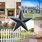 JoyEvy 48" Large Barn Star-Black Barn Star Outdoor Decoration-Metal Stars for Outside Texas Stars Art Rustic Vintage Western Country Home Farmhouse Primitive House Decor- Primitive Wall Décor
