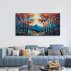 Forest Landscape Hand Painted Art Oil Painting Natural Landscape Oil Painting Large Canvas Wall Art Decoration 24×48 Inches