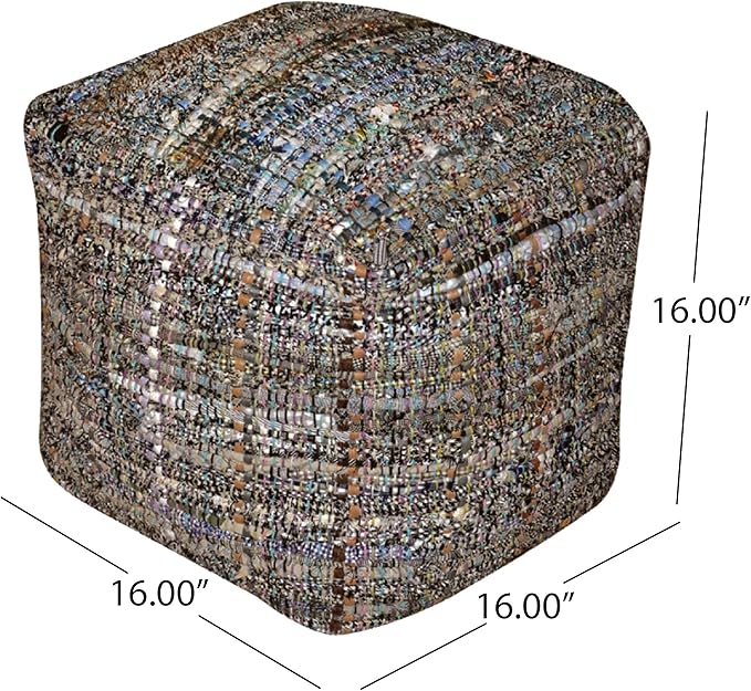 Christopher Knight Home Harris Fabric Pouf, Khaki