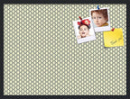PinPix 32x24 Inch Cork Bulletin Board. This Decorative Framed Pin Board Comes with Yellow and Blue Waves Design and a Satin Black Frame. Ideal for Home Office Decor or Message Board (PinPix-321)
