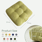 6" Washable Floor Pillow Cushion for Adults, Meditation Cushion Pillow, Large Square Floor Sitting, Removable Tufted Corduroy Cover, for Tatami Living Room or Yoga, 22x22 Inch, Machine Washable