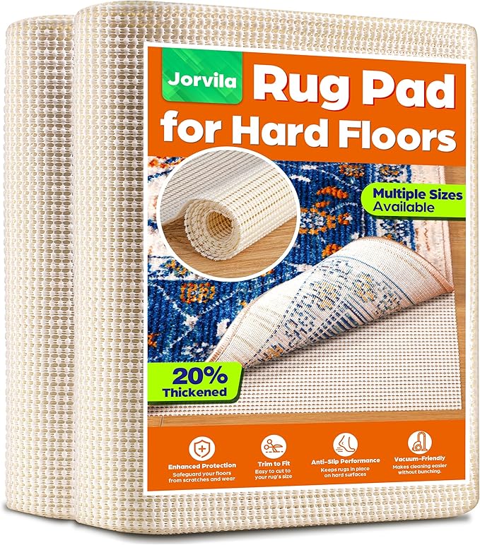 Non-Slip Rug Pad Gripper 2.5x8 Feet, Anti Skid Mat for Kitchen Hallway Runner Rug, Keeps Rugs in Position and Safe, Thick Cushioned Carpet Pad for Hardwood Floors Protection