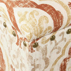 HomePop Large Storage Bench with Nailhead Trim -Orange and Cream Medallion