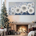 Pogusmavi Wall Decor Living Room - Wall-Art for Living Room, Canvas Art/Pictures for Bedroom | Blue Dandelion 24x48 inches Large Wall Art