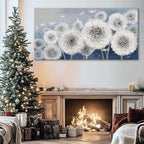Pogusmavi Wall Decor Living Room - Wall-Art for Living Room, Canvas Art/Pictures for Bedroom | Blue Dandelion 24x48 inches Large Wall Art