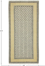 Kilim Runner 4x12 Cotton Runner Rug Beige & Black Flatweave Runner 0.19 inches Stone Easy Washable Hand Wash Cotton Carpet Indoor Outdoor Runner Rugs for Hallway, Staircases, Corridor Runner