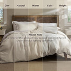 Bedsure Luxury Waffle Duvet Cover King Size - Textured Duvet Cover Set, Soft, Breathable Bedding Set (104"x90") with 2 Pillow Shams for All Season, Linen, Comforter Sold Separately