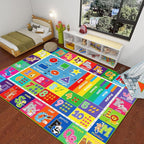 ABC Carpet, Kids Rugs for Playroom, Educational Play Mat for Kids, Preschool Rugs with ABC, Numbers, Animals Learning Mat for Bedroom Playroom Classroom Baby Toddler Children (Blue, 47.2X31.5 INCH)