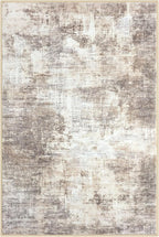 IOHOUZE Abstract Area Rugs 9x12 Ft Washable Large Rugs for Living Room, Non Slip Dining Room Rug, Printed Faux Wool Rugs for Bedroom, Floor Carpet for Office Nursery Playroom, Beige Brown