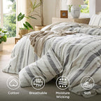 Bedsure Waffle Weave Duvet Cover King - 100% Cotton Boho Duvet Cover with 2 Pillowcases - Cream White Textured Comforter Cover with Zipper Closure (King, 104"x90")