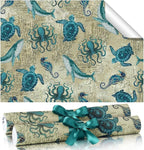 BBTO 20 Sheet Scented Drawer Liners for Dressers 15.8" x 22" Scented Fragrant Cabinet Paper Liners Non Adhesive Drawer Paper Mats for Bedroom Home Closet Shelves(Sea)
