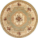 Rugs.com Chateau Collection Rug – 13' Round Green Medium Rug Perfect for Kitchens, Dining Rooms