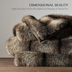 EVERGRACEHOME Luxury Faux Fur Throw Blanket, Soft Fluffy Faux Mink Blankets for Bed, Couch, Sofa, Thick Cozy Plush Warm Fur Throws with Reversible Velvet, Ombré Sable Brown, 60"x80"
