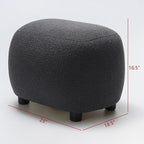 KINWELL 34" Boucle Swivel Barrel Chair with 23" Ottoman Set, Fully Assembled Set of Sherpa Accent Chair and Footrest, Modern Comfy Armchair and Footstool for Living Room and Bedroom, Dark Grey