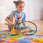 Looney Tunes Educational Kids Rug – ABC Alphabet, Professions & Jobs Matching Game Learning Mat – Interactive Classroom, Playroom & Bedroom Carpet 5x7