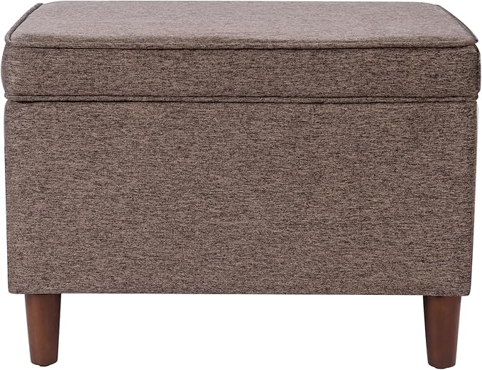 Spatial Order Home Decor | Dinah Collection Modern Storage Ottoman | Ottoman with Storage for Living Room & Bedroom (Chocalate Brown)