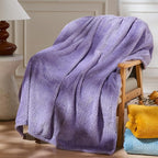 NEWCOSPLAY Super Soft Twin Blanket Lavender Premium Silky Flannel Fleece Leaves Pattern Lightweight Bed Blanket All Season Use (Lavender, Twin(60"x80"))