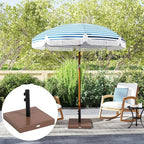 Outsunny Square Patio Umbrella Base, 42 lbs. Concrete Heavy Duty Umbrella Base with Holder for 1.25"/1.5" Poles for Outdoor, Lawn, Poolside, Coffee