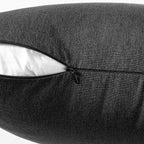 MIULEE Pack of 2 Decorative Outdoor Solid Waterproof Throw Pillow Covers Euro Sham Faux Linen Garden Farmhouse Cushion Cases for Halloween Tent Balcony Couch Sofa 22x22 Inch Black