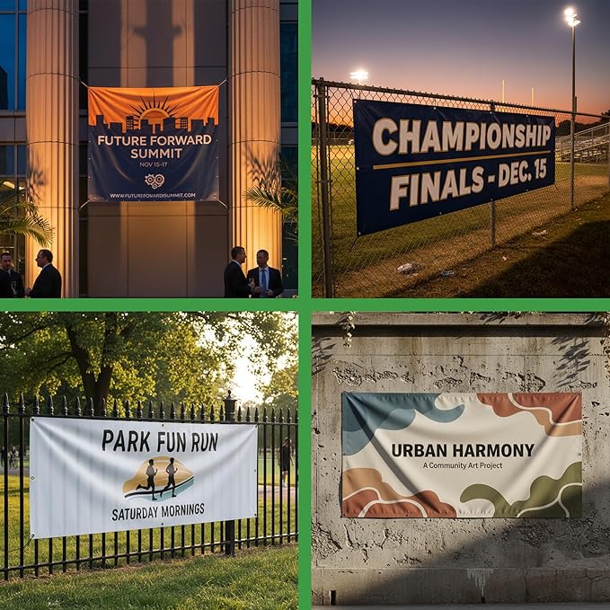 Custom Large Banner by BCB Print | Personalized Polyester Wall Hanging Banner for Outdoor Use | Add Your Image, Text, or Logo for Business, Birthdays, Graduations & Events | Made in USA | HD Print.