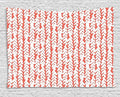 Ambesonne Coral Tapestry, Hand Painted Braids Vertical Pattern Bohemian Hipster Fashion Chevron Art, Wide Wall Hanging for Bedroom Living Room Dorm, 80" X 60", White Coral