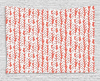 Ambesonne Coral Tapestry, Hand Painted Braids Vertical Pattern Bohemian Hipster Fashion Chevron Art, Wide Wall Hanging for Bedroom Living Room Dorm, 80" X 60", White Coral