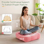 6" Washable Floor Pillow Cushion for Adults, Meditation Cushion Pillow, Large Square Floor Sitting, Removable Tufted Corduroy Cover, for Tatami Living Room or Yoga, 22x22 Inch, 2Pack, Machine Washable