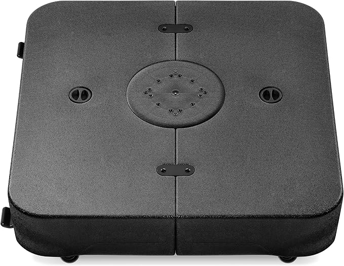 Best Choice Products 330lb Mobile Cantilever Offset Patio Umbrella Base, Universal Fit Heavy-Duty Outdoor Portable Stand w/Wheels Locks, Fillable Weights Set - Black