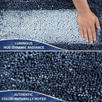 Yimobra Chenille Bathroom Rugs Non Slip, Extra Thick Soft Absorbent Bath Rug, Machine Washable Quick Dry Bath Mat for Bathroom Floor, Tub and Shower, Home Decor Accessories, 24x17, Light Blue