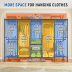 Raybee 88.2" W Clothes Rack Heavy Duty Clothing Racks for Hanging Clothes Extra Wide Portable Closet Loads 1200LBS Freestanding Garment Rack for Bedroom 88.2" W x 75.6" H x 15.7" D, Black