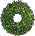 Artificial Boxwood Wreath for Front Door – Preserved Green Wreath for Spring, Fall, Christmas & Holiday Decor – UV-Resistant for Indoor & Outdoor Use (1, 24")
