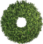 Artificial Boxwood Wreath for Front Door – Preserved Green Wreath for Spring, Fall, Christmas & Holiday Decor – UV-Resistant for Indoor & Outdoor Use (1, 24")