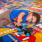 DC Super Friends Educational Kids Rug – ABC Alphabet, Emotions & Hero Traits Learning Mat – Social Skills Classroom, Playroom & Bedroom Carpet 3x5