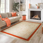 Area Rug 3x5 Kilim Rug Bronze & Black Cotton Dhurrie Oriental Thick 0.19 inches Stone Easy Washable Rug Hand Wash Cotton Carpet Flatweave Rug Indoor Outdoor Rugs for Kitchen, Bedside, Enterway