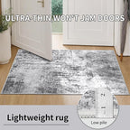 Ciicool Abstract Area Rug Indoor, 3x5 Washable Entryway Rug, Modern Soft Throw Rug with Non-Slip Backing Ideal for Bedroom Living Room Entrance Kitchen, Non-Shedding Low-Pile Floor Carpet Doormat Gray