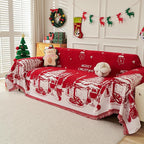 MYSKY HOME Christmas Couch Cover, Sofa Cover for 3 Cushion Couch, Non-Slip Soft Sofa Slipcover Protector, Sofa Covers Washable, Couch Covers for Sectional Sofa, Sofa Towel for Pet Cat Dog, 71" x 134"