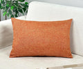 Aiking Home Woven Fine Faux Linen Throw Pillow Cover, Size 12"x18", Orange
