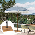 Outsunny Square Patio Umbrella Base, 42 lbs. Concrete Heavy Duty Umbrella Base with Holder for 1.25"/1.5" Poles for Outdoor, Lawn, Poolside, Teak