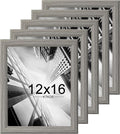 KTKDE 12x16 Picture Frame Set of 5, Wooden frames Grey, Vertical & Horizontal Wall Hanging for Wall Display,Studio Gallery Photo Frame for Photos, Posters & Art Prints