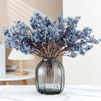 JAKY-Global Babys Breath Silk Artificial Flowers Bulk 12pcs for Fall Decor Fake Flower Bouquet Bulk for Home Kitchen Indoor Bouquet Floral Arrangement Table Centerpieces Party Decor(Blue Ashes)