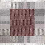 Kilim Runner 2.6x8 Cotton Runner Rug Brown & Beige Indoor Outdoor Runner 0.19 inches Stone Easy Washable Hand Wash Cotton Carpet Flatweave Runner Rugs for Hallway, Staircases, Corridor Runner