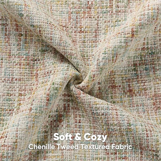 FUTEI Colorful Decorative Throw Pillow Covers 22x22 Inch Set of 2,Soft Chenille Tweed Textured Cushion Case,Modern Home Decor for Couch Bed Living Room